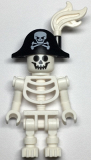 LEGO gen135 Skeleton with Standard Skull, Bent Arms Vertical Grip, Bicorne with Large Skull and Crossbones and White Plume
