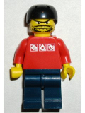 LEGO gg001 Skateboarder, Red Shirt with Silver Logos, Dark Blue Legs