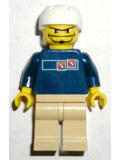LEGO gg003 Skateboarder, Dark Blue Shirt, Tan Legs