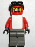 LEGO gg005 Snowboarder, Red Shirt, Dark Gray Legs, White Vest