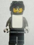 LEGO gg009 Snowboarder, Dark Gray Shirt, Black Legs, Black Helmet, White Vest