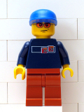 LEGO hky009 Street Hockey Player, Dark Blue Torso, Dark Orange Legs