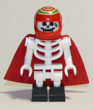 LEGO hs044 Douglas Elton / El Fuego - Skeleton with Cape, Black Square Foot