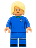 LEGO idea134 Soccer Player, Female, Blue Uniform, Nougat Skin, Bright Light Yellow Hair