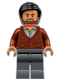 LEGO jw083 Dr. Wu - Reddish Brown Cardigan