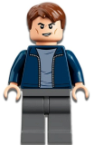 LEGO jw093 Guard - Dark Blue Open Jacket, Dark Bluish Gray Legs
