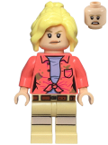 LEGO jw107 Dr. Ellie Sattler - Coral Shirt with Dark Tan Dirt Spots, Ponytail