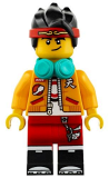 LEGO mk001 Monkie Kid - Bright Light Orange Jacket, Headphones (Smirk / Angry)