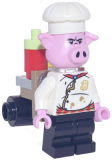 LEGO mk067 Pigsy - White Chef Jacket, Black Medium Legs, Portable Kitchen