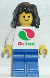 LEGO oct048 Octan - White Logo, Blue Legs, Black Mid-Length Female Hair