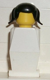 LEGO old021 Legoland Old Type - White Torso, White Legs, Black Pigtails Hair