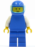 LEGO pln034 Plain Blue Torso with White Arms, Blue Legs, Blue Helmet, Trans-Light Blue Visor