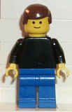 LEGO pln068 Plain Black Torso with Black Arms, Blue Legs, Brown Male Hair