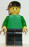 LEGO pln095 Plain Green Torso with Green Arms, Black Legs, Black Cap