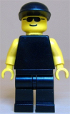 LEGO pln104 Plain Black Torso with Yellow Arms, Black Legs, Sunglasses, Black Cap