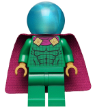 LEGO sh681 Mysterio, Light Bluish Gray Head, Satin Trans-Light Blue Helmet, Single Hole Cape