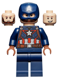 LEGO sh736 Captain America - Dark Blue Suit, Reddish Brown Hands, Helmet