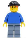 LEGO soc129 Plain Blue Torso with Blue Arms, Sand Blue Legs, Black Knit Cap (Soccer Player)
