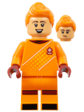 LEGO soc166 Soccer Spectator - Orange Goalie Uniform, Orange Hair