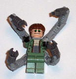 LEGO spd015 Dr. Octopus / Doc Ock, Sand Green Jacket, Sand Green Legs, Thin Toothy Smile - With Arms