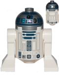 LEGO sw1202 Astromech Droid, R2-D2, Flat Silver Head, Dark Pink Dots, Large Receptor, Back Printing