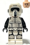 LEGO sw1265 Imperial Scout Trooper - Male, Dual Molded Helmet, Light Nougat Head, Dark Brown Eyebrows, Frown