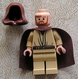 LEGO sw234 Obi-Wan Kenobi (Young, Light Flesh with Hood and Cape, Gold Headset)