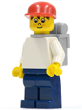 LEGO trn004 Timmy, Dark Blue Legs, Red Cap, Backpack