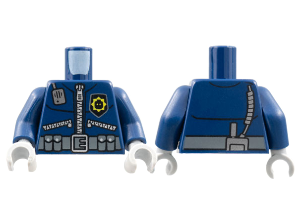 Lego Torso Oberkörper mittel blau Polizist Police gelbe Hände 973pb0801c01 Neu 