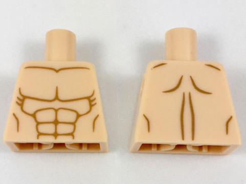 Bricker Part Lego 973pb2940 Torso Bare Chest With Muscles Outline